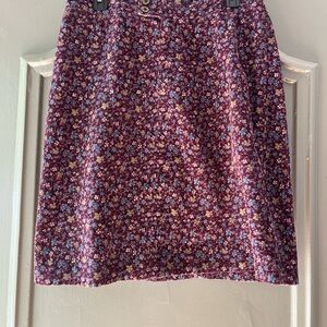 Liz Claiborne Pink and White A-Line Skirt Knee-Length Casual